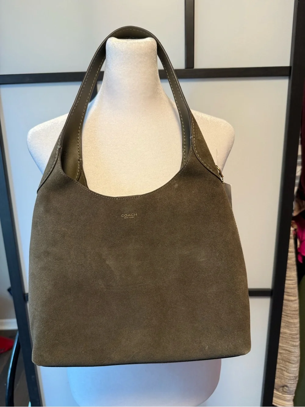 Coach Brooklyn Suede Small Shoulder Bag β Olive Green β NWT - Picture 4 of 15